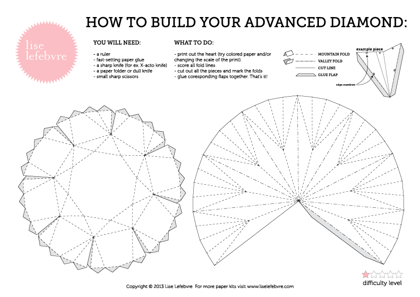 Diamonds papercraft template – Free! – Studio Lise Lefebvre